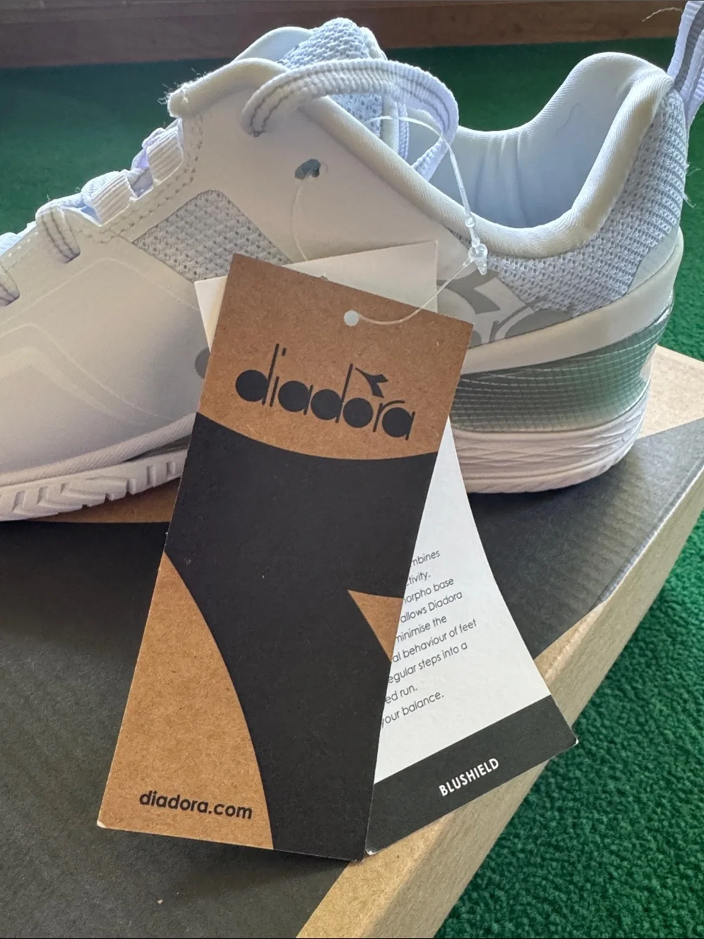 Diadora Women's White Athletic Sneakers with Light Gray Accents